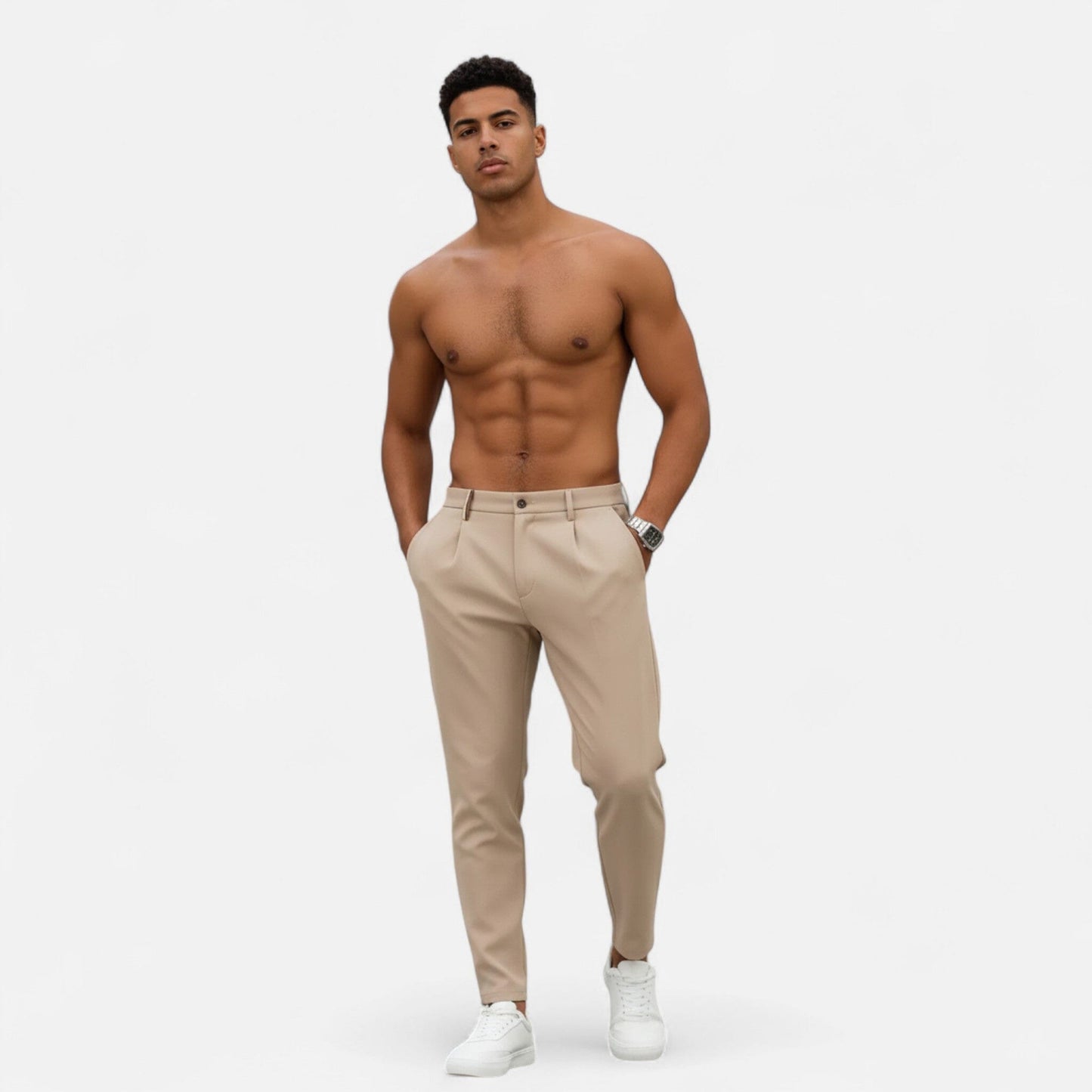 Men’s Classic Pleated Business Trousers