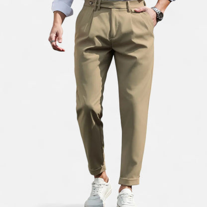Men’s Slim-Fit Pleated Suit Trousers