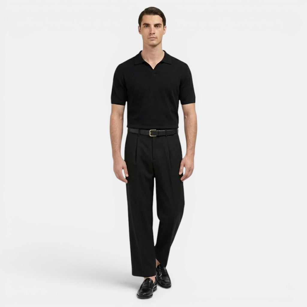 Men’s Pleated Straight Leg Trousers