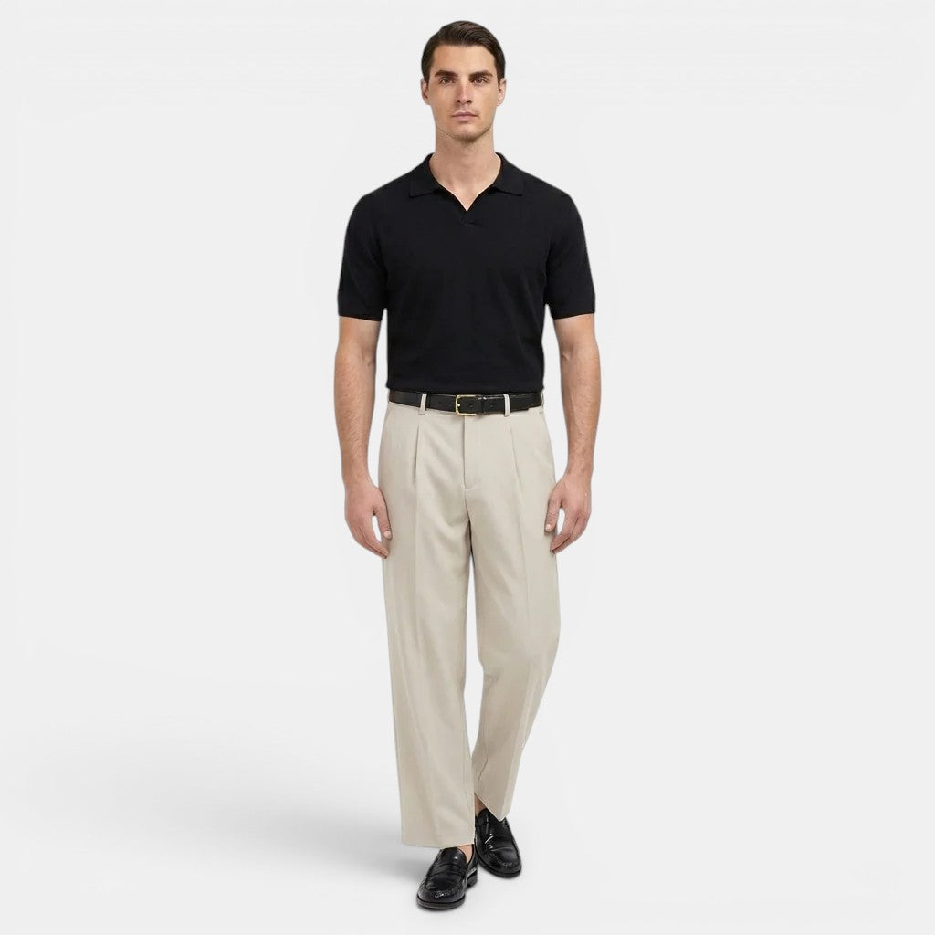 Men’s Pleated Straight Leg Trousers