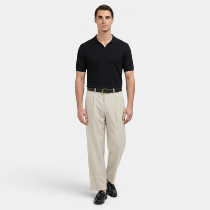 Men’s Pleated Straight Leg Trousers