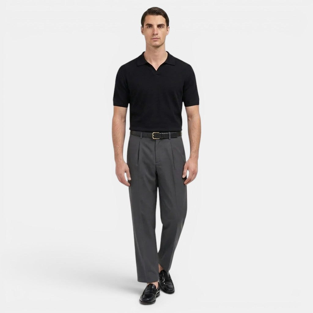 Men’s Pleated Straight Leg Trousers