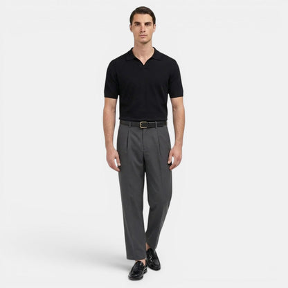Men’s Pleated Straight Leg Trousers