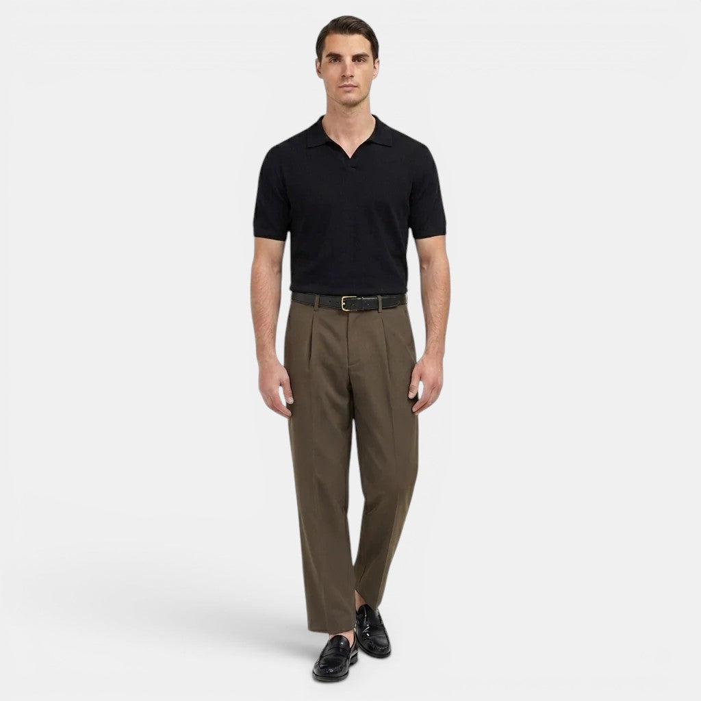 Men’s Pleated Straight Leg Trousers